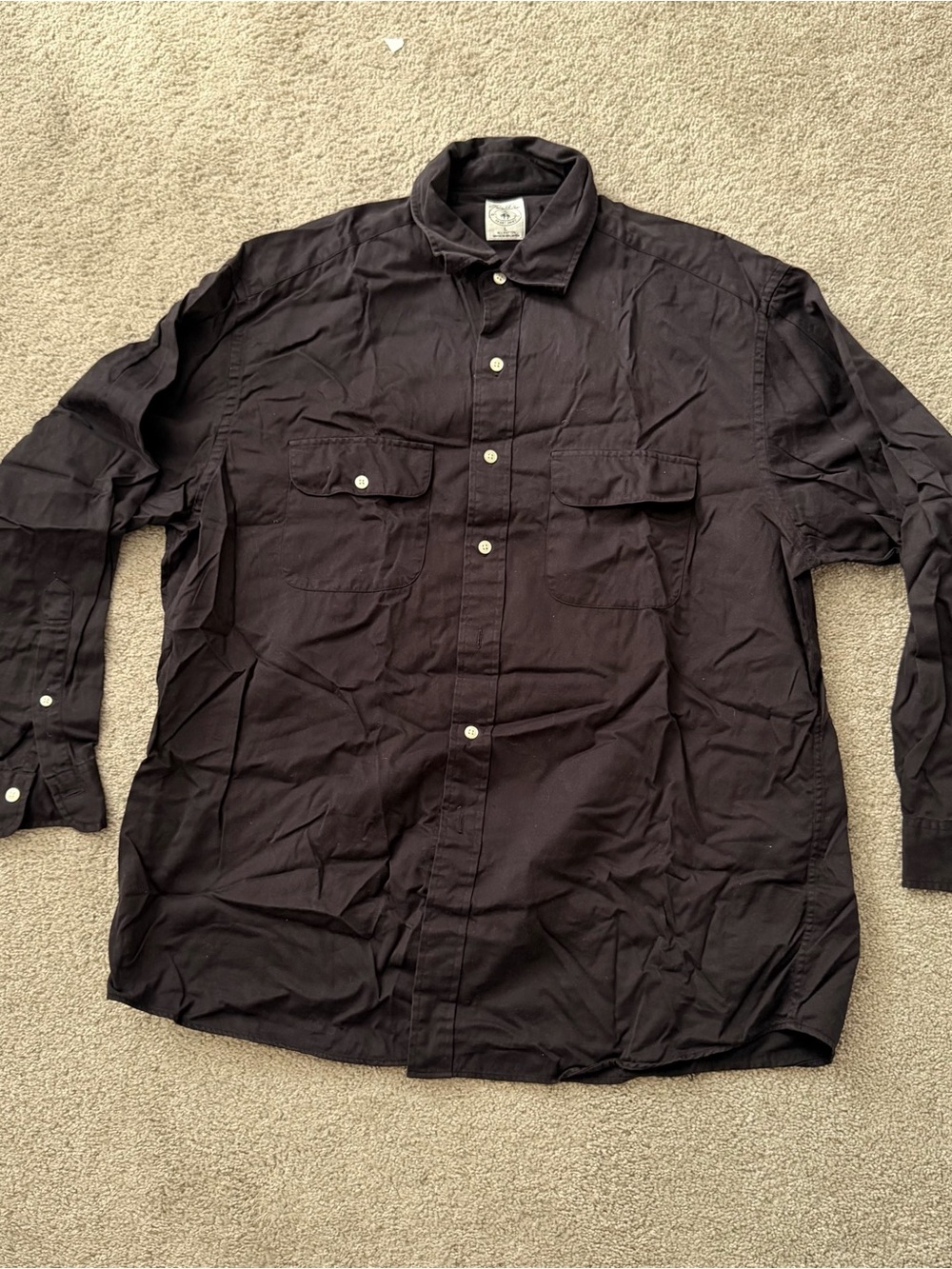 Brooks Brothers Black Casual Long-Sleeve Button-Down Shirt